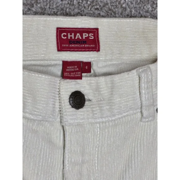 Chaps Denim Womens Corduroy Pants Vintage Ivory Stretch St Leg Size 6 NWT 286 - Picture 6 of 8